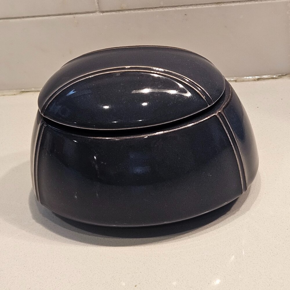 Rosenthal dark navy blue lidded trinket box